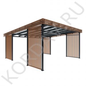 Навес для машин 7х7 - дерево масло Тиккурила